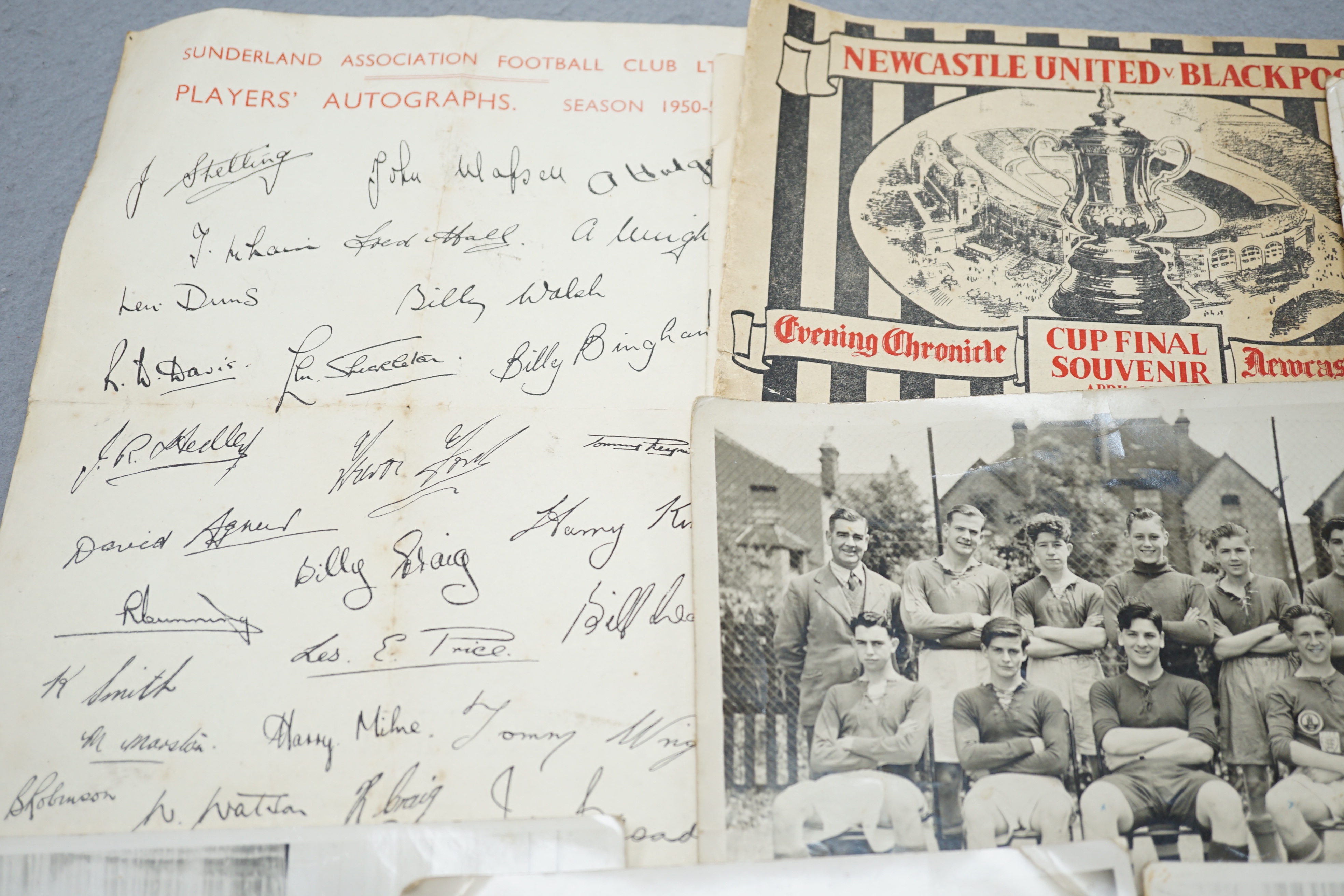 Football collection including 9ct. gold Tyneside Football League medal, 1896-97 - Image 2 of 6