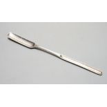 A George III Irish silver marrow scoop, Samuel Neville, Dublin, 1818, 25.2cm.