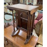 A nest of three Edwardian rectangular mahogany tea tables, width 50cm, depth 38cm, height 76cm