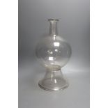 A glass lace-maker's lamp 36cm