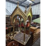 A Victorian carved giltwood and gesso shrine, width 68cm, depth 69cm, height 150cm