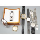 A collection of lady's and gentleman's wrist watches including Raymond Weil, Seiko, Certina and