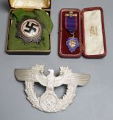 Two German badges & Oddfellows jewel