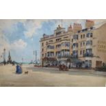 Clem Lambert (1885-1925), watercolour, 'The Royal York Hotel', Brighton, signed, 27 x42cm, unframed