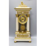 A 19th-century French ormolu and alabaster portico clock 53cm