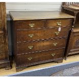 A George III provincial oak chest, width 106cm, depth 53cm, height 102cm.