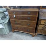 A Regency mahogany two part chest of four long drawers, width 100cm, depth 50cm, height 102cm