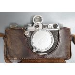 A Leica Model III/IIIA camera, c.1930, no.136412, in leather case