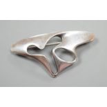 A Georg Jensen sterling amoeba brooch, no. 325, 54mm.