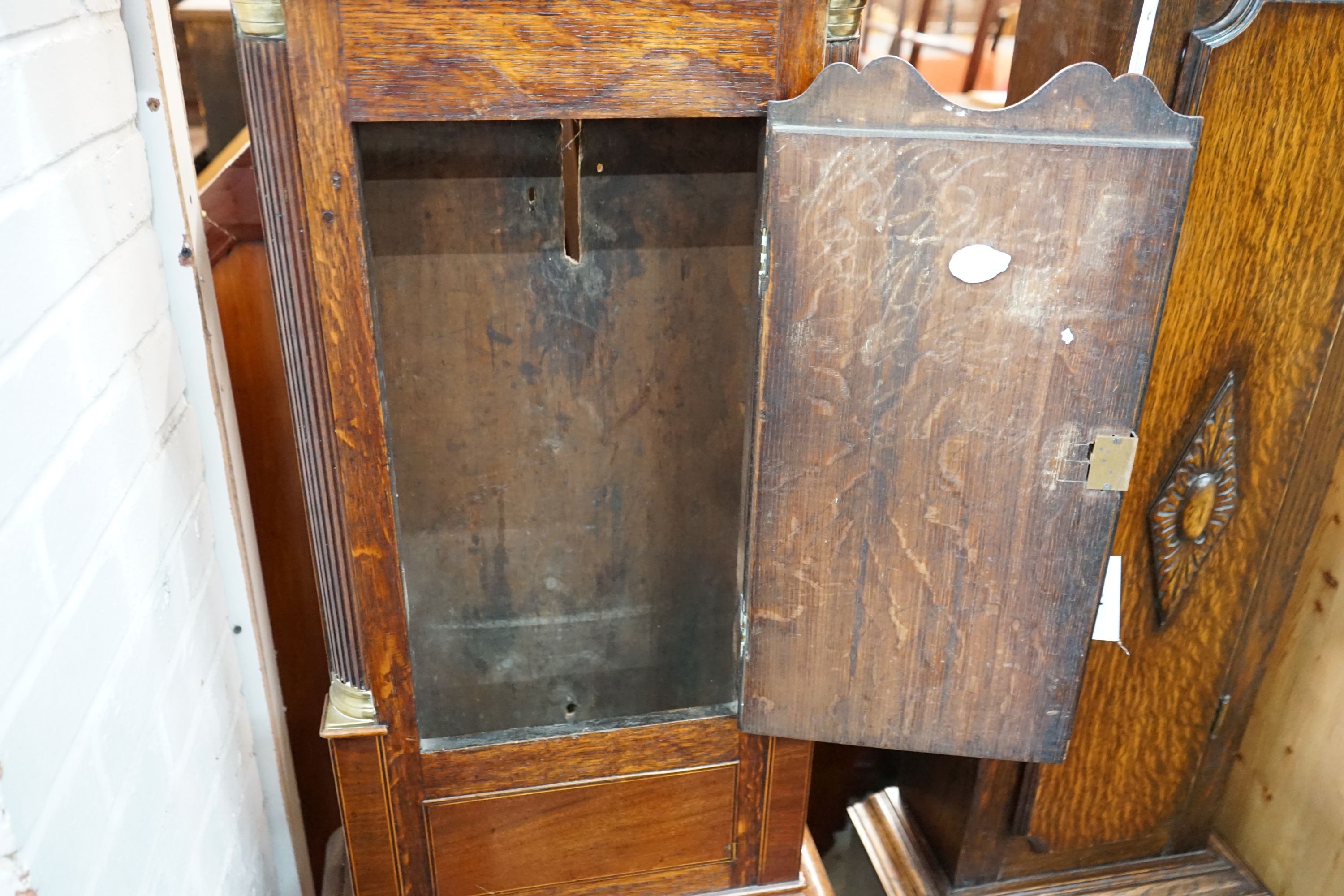 An early 19th century mahogany banded oak 8 day longcase clock, the painted dial marked Maule, - Image 4 of 4