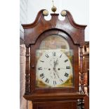 An early 19th century mahogany banded oak 8 day longcase clock, the painted dial marked Maule,