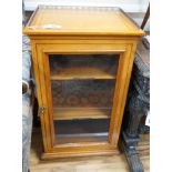 An Edwardian style satinwood sheet music cabinet, width 48cm, depth 38cm, height 85cm