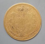 A William IV gold half sovereign, 1835, VG or better.