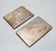 Two 20th century silver cigarette cases, including engine turned, largest, 12.8cm,gross 335 grams.