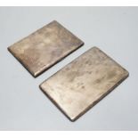 Two 20th century silver cigarette cases, including engine turned, largest, 12.8cm,gross 335 grams.