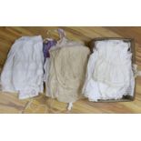 A collection of ladies chemises, petticoats and other textiles (1 box)
