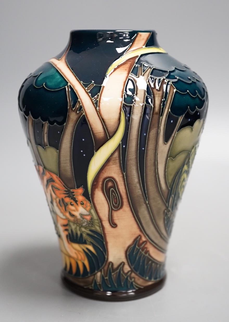 A Moorcroft 'tyger tyger' vase, MCC Three Star Exclusive, by Vicky Lovatt, 2008, boxed,15.5 cms - Image 2 of 5