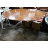 A mid century design circular centre table, on spoked metal base, width 122cm height 67cm