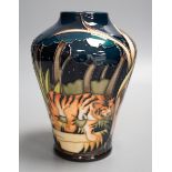 A Moorcroft 'tyger tyger' vase, MCC Three Star Exclusive, by Vicky Lovatt, 2008, boxed,15.5 cms