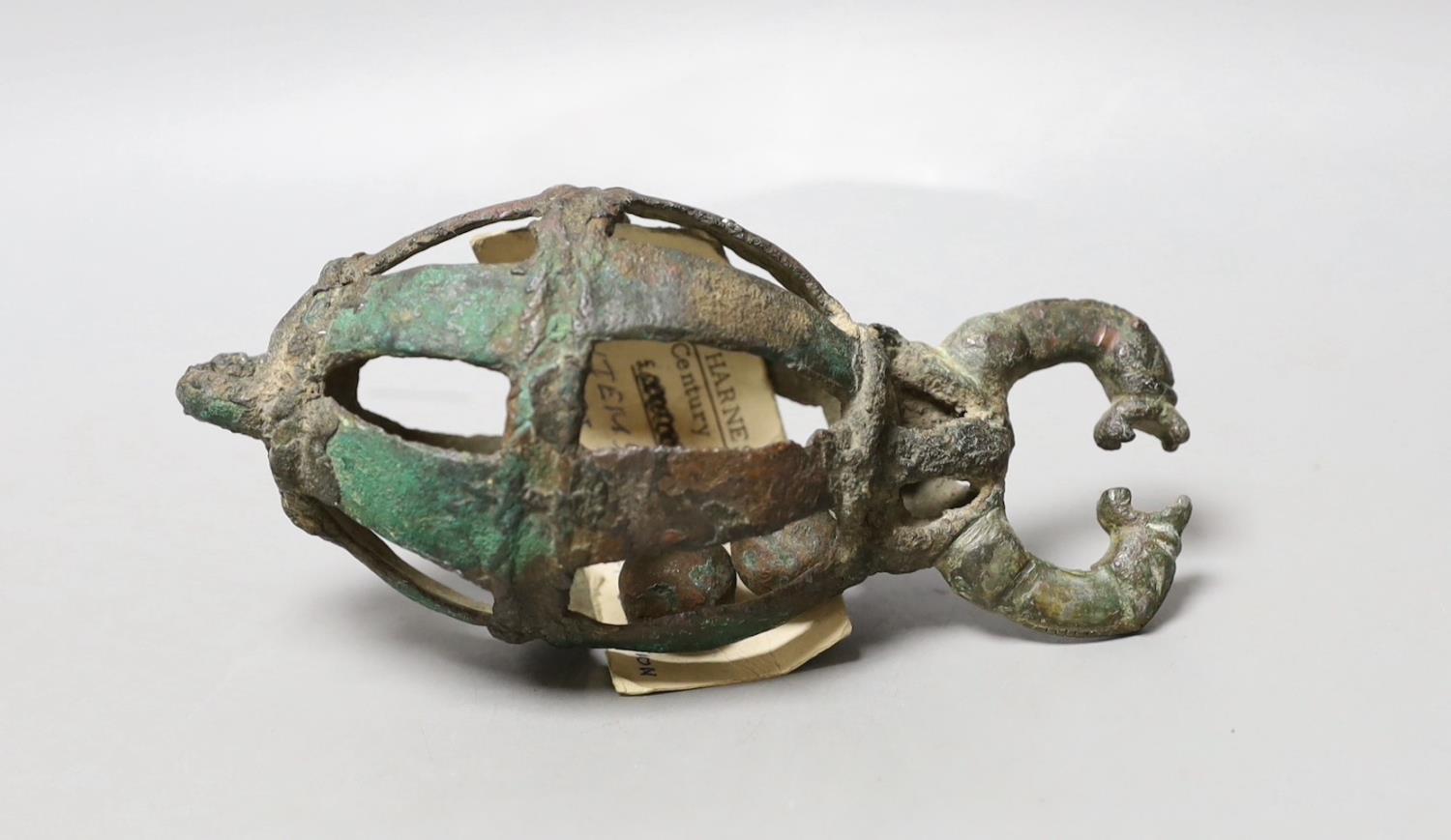 A pre-Islamic Western-Iranian bronze harness bell - Image 2 of 2