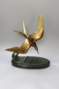 An Art Deco bronze tern, after Reniti - 43cm tall
