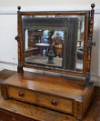 A Regency brass inlaid rosewood toilet mirror, width 57cm depth 24cm height 58cm