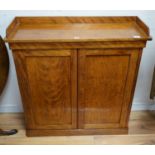 A Victorian mahogany side cabinet, fitted with twin panelled doors, width 96cm depth 33cm height