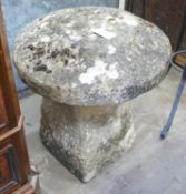 A staddle stone, height 58cm