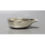 A late George II silver pap boat, Robin Albin Cox?, London, 1757, length 11.1cm, 43 grams.