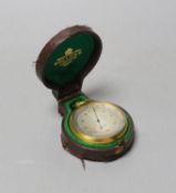 A cased Dolland pocket barometer