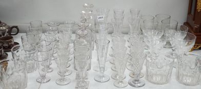 A collection of Georgian and later ale flutes ‘ drinking glasses
