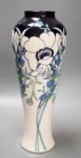 A Moorcroft limited edition 2018 7/25 'white splendour' vase, boxed,38cms high.