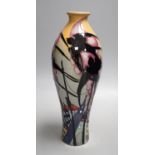 A rare Moorcroft 'swallows in smoke' vase by Kerry Goodwin, 2012,31cms high.