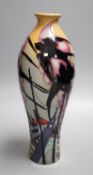 A rare Moorcroft 'swallows in smoke' vase by Kerry Goodwin, 2012,31cms high.