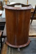 A 20th century mahogany demi-lune stick stand, height 58cm