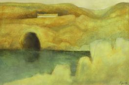 John S. Piper (b.1946), oil on board, Penrith Coast, signed and dated '96, 24 x 51cm