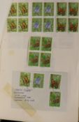 World stamps in folder on album leaves with Great Britain, Australia, Canada, France and the USA,