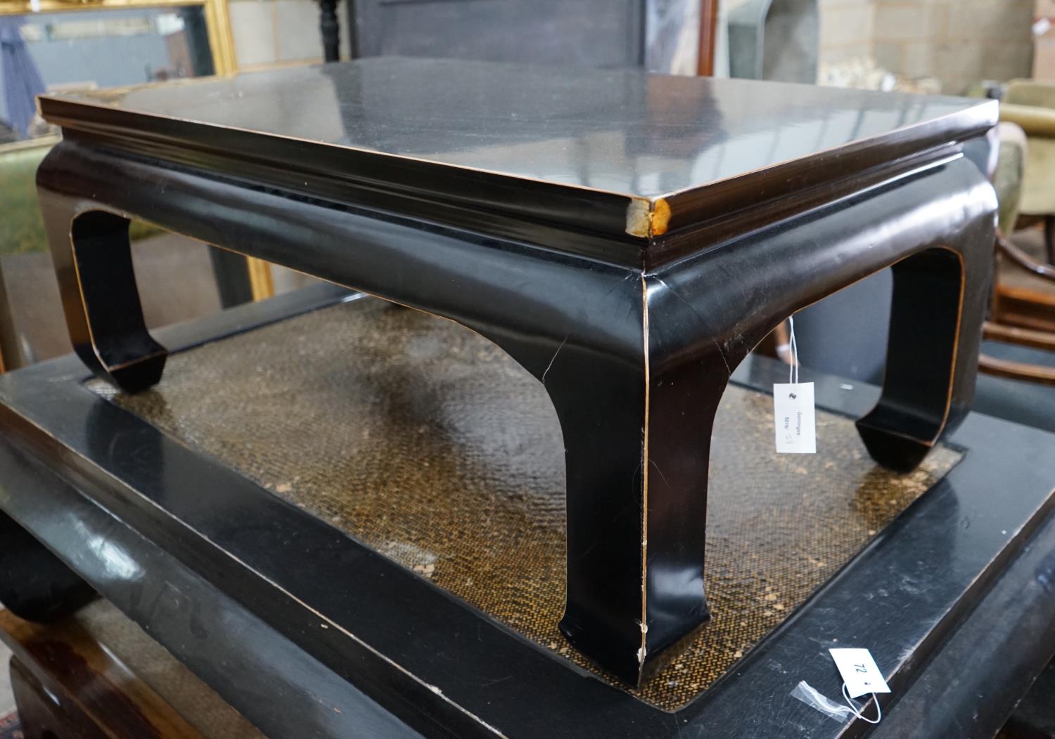 A Chinese rectangular lacquer coffee table, width 110cm depth 68cm height 47cm
