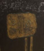 Modern British, oil on canvas, 'Old Cat Face', inscribed and dated 1965 verso, 61 x 51cm, unframed