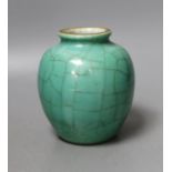 A Chinese green crackle glazed jar, 19th century, 12.5cm