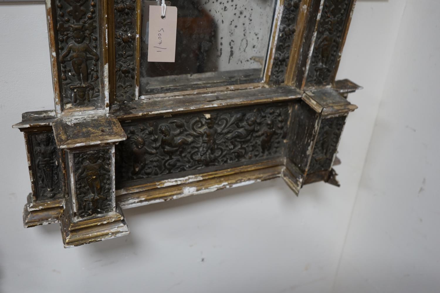 A 19th century Italian giltwood and gesso wall mirror, width 51cm height 57cm - Image 3 of 3