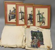 A collection of 19th century Chinese pith paintings (4 framed)