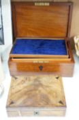 A 19th century mahogany jewellery box and a similar vanity box