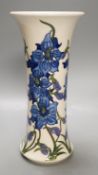 A Moorcroft 'delphinium' vase by Kerry Goodwin, limited edition 159/10, 2015, boxed,25.5 cms high.