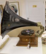 A Monarch Exhibition gramophone with horn