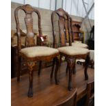 Three 18th century style Dutch design walnut dining chairs