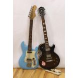 A 1960s Futurama guitar and a Hohner electric guitar