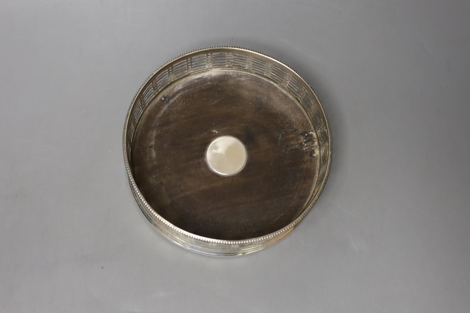 A 19th century pierced silver magnum coaster, marks rubbed, diameter 15.1cm. - Image 2 of 3