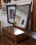 A Regency mahogany toilet mirror, width 46cm depth 30cm height 57cm