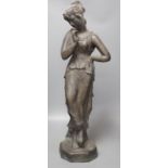 After the antique, bronze female figure, 63cm